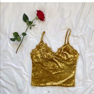 forever 21 gold velvet top lace